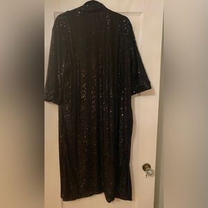 Smash & Tess midi length black sequinned duster